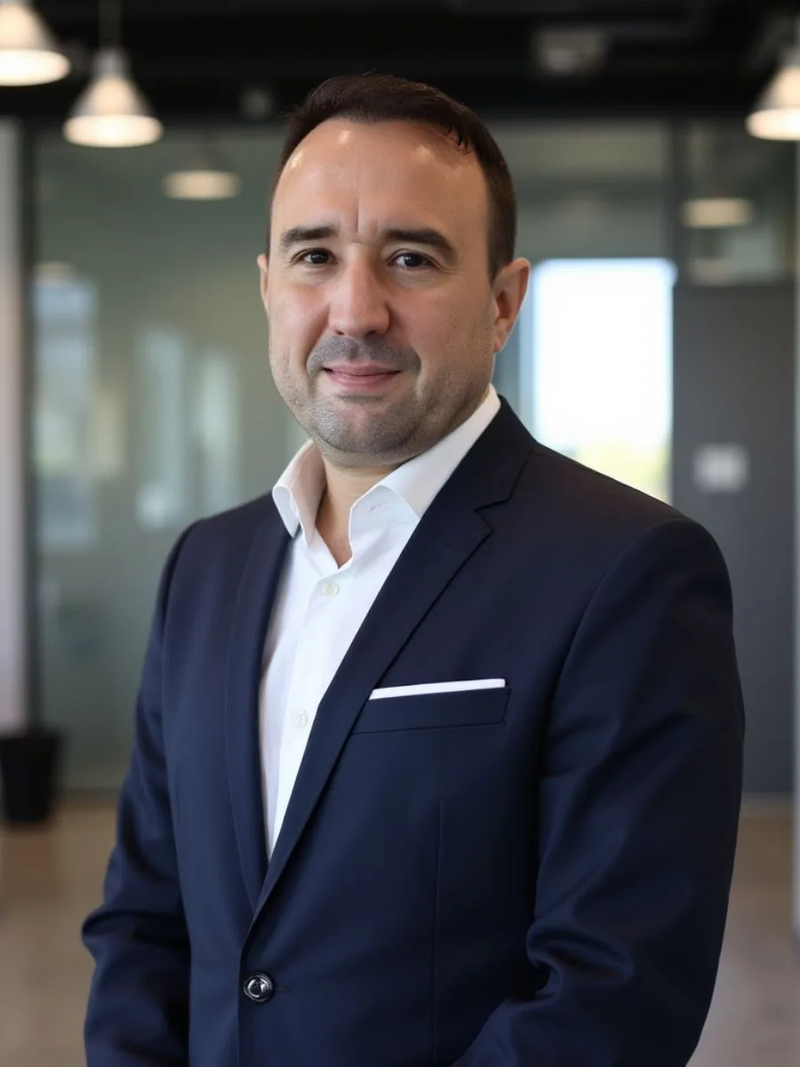 Christian Gottschling, Immobilieninvestor und Makler, in seinem Büro in Essen